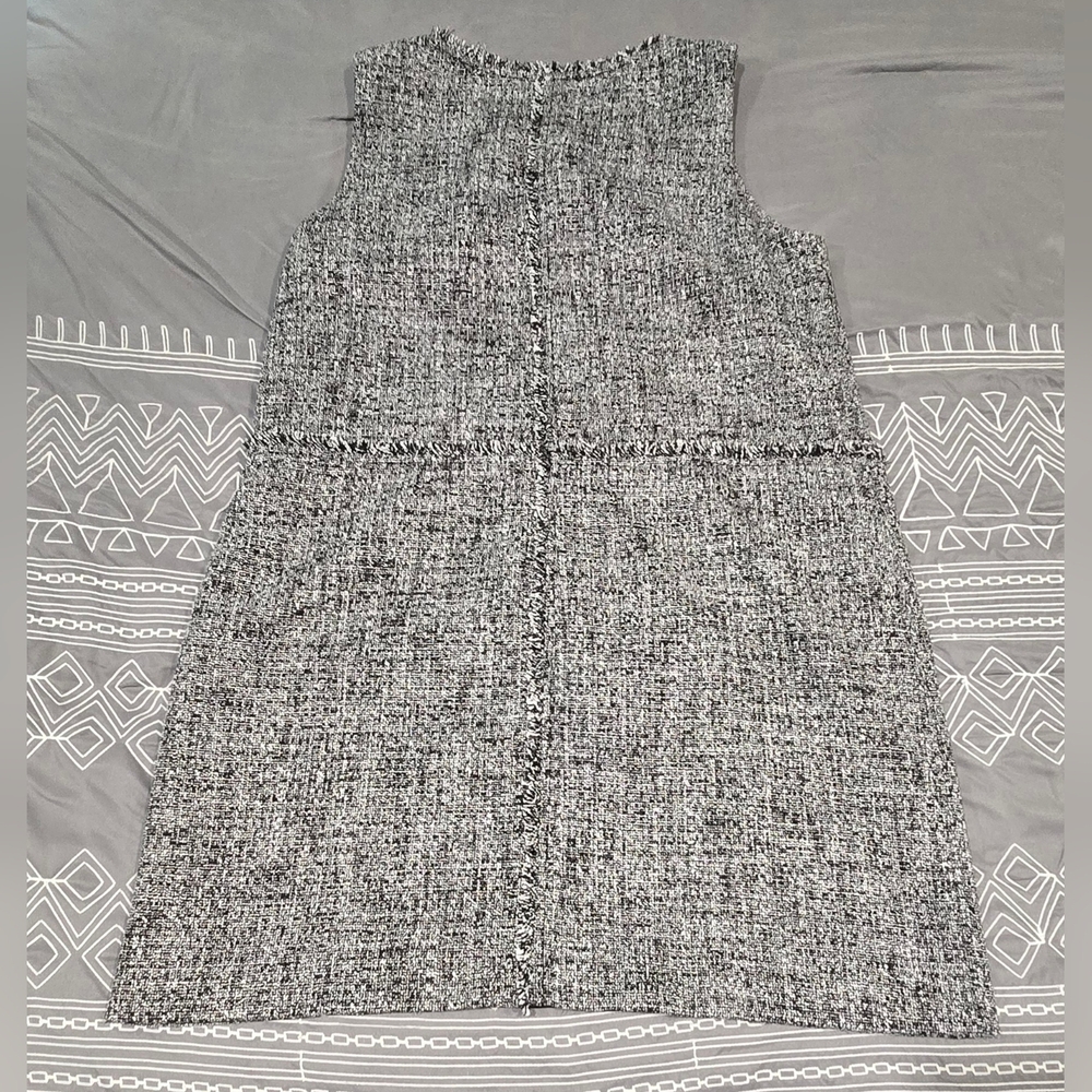 Michael Kors Black And White Tweed Shift Dress Size 14W - Picture 6 of 8
